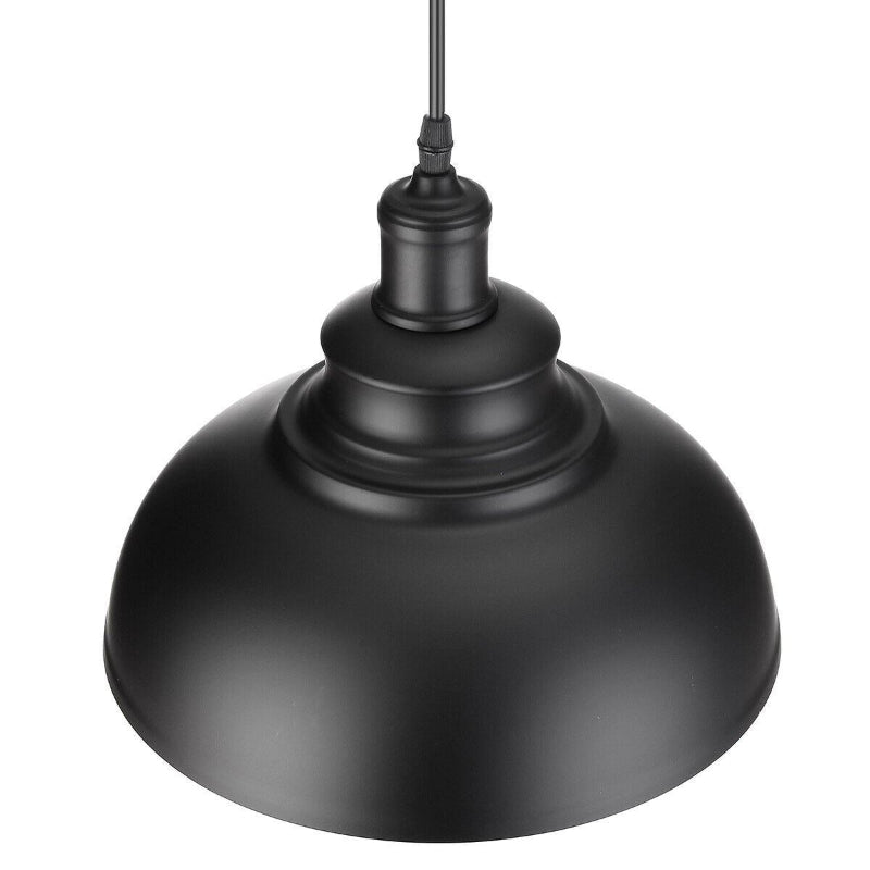 Vintage Pendelleuchte mit Edison Glühbirne und Metallschirm