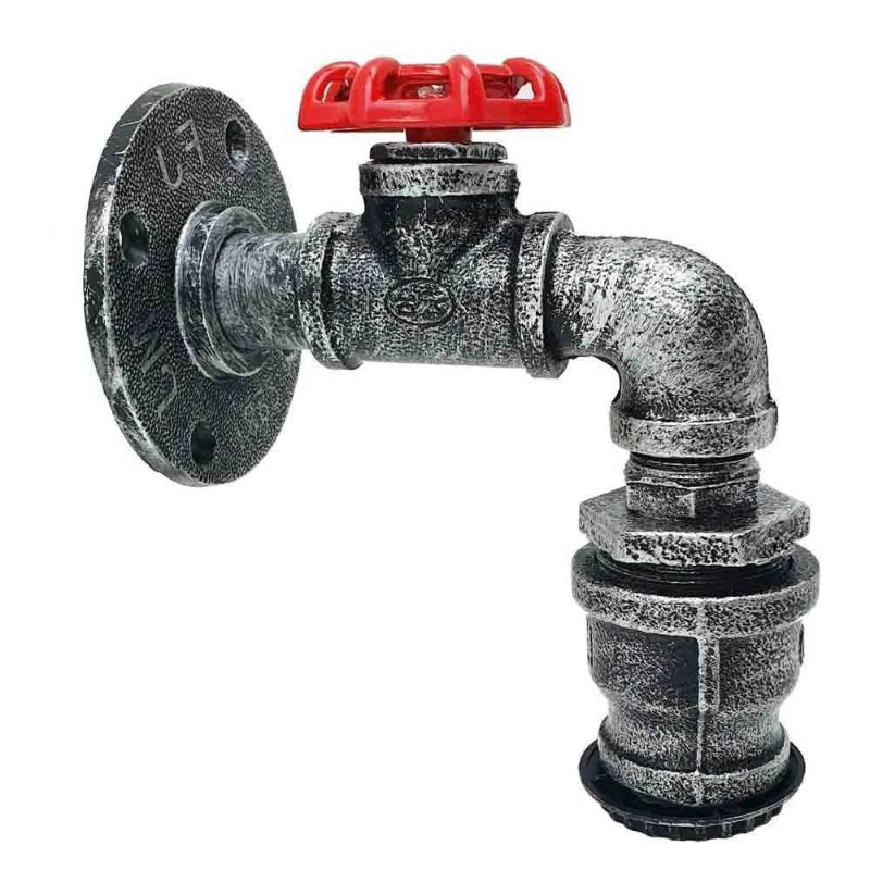 Vintage Wandlampe im Wasserhahn-Design aus Gusseisen