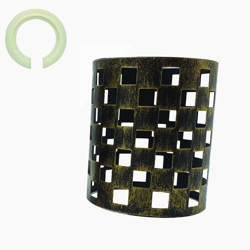 Metallmuster Vintage Lampe Drahtkäfig Gebürstetes Messing Lampenlicht~1401