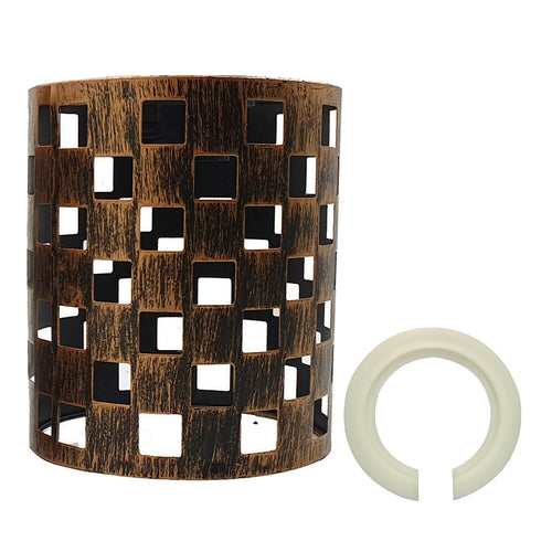 Vintage Lampe Drahtkäfig Metall Gebürstetes Kupfer Muster ~1402