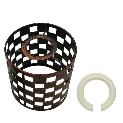 Metall Rustikale Rote Muster Vintage Lampe Drahtkäfig~1405