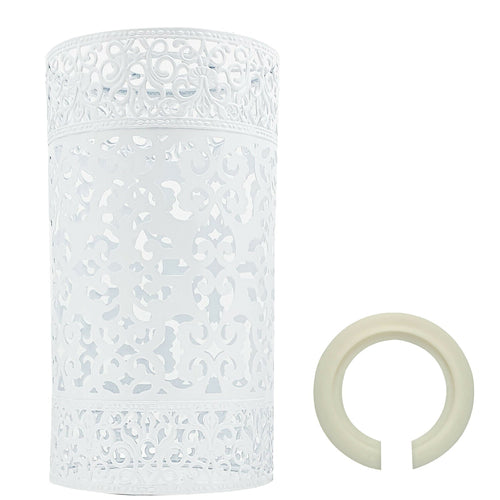 Hvid Easy Fit Moderne Mønster Pendellampe Metal Trommeskærm ~1384