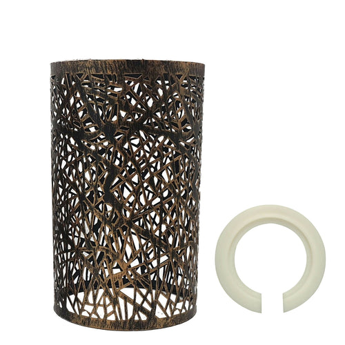 Elegante paralume a tamburo in rame spazzolato - retrò chic~1365