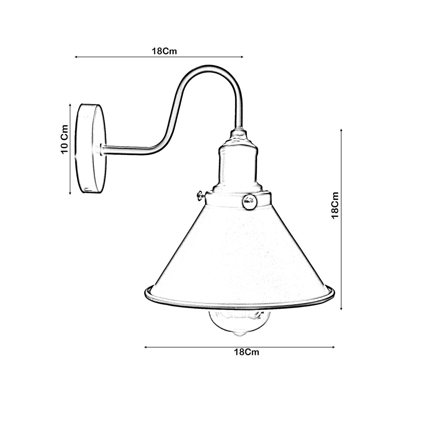  Wandleuchte innen
 Konische metall Wandlampe 