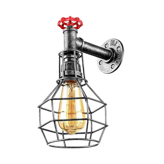 Wandleuchten innen E27 mit Käfigschirm Rohrlampen 