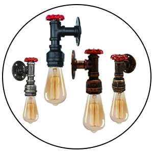 Vintage Wasserrohrdesign Wandleuchte Fur Wohnzimmer~2288