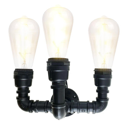 Vintage Eisen Wasserpfeifen Lampen E27 Loft Licht Retro Industrie Wandleuchte LEDSone DE-14