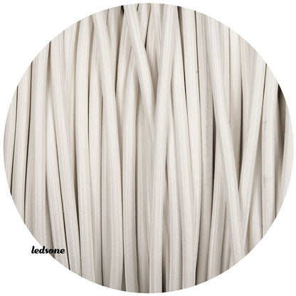 Textilkabel 2 Adrig Lampenkabel Stoffkabel 0.75mm², Rund, Weiß