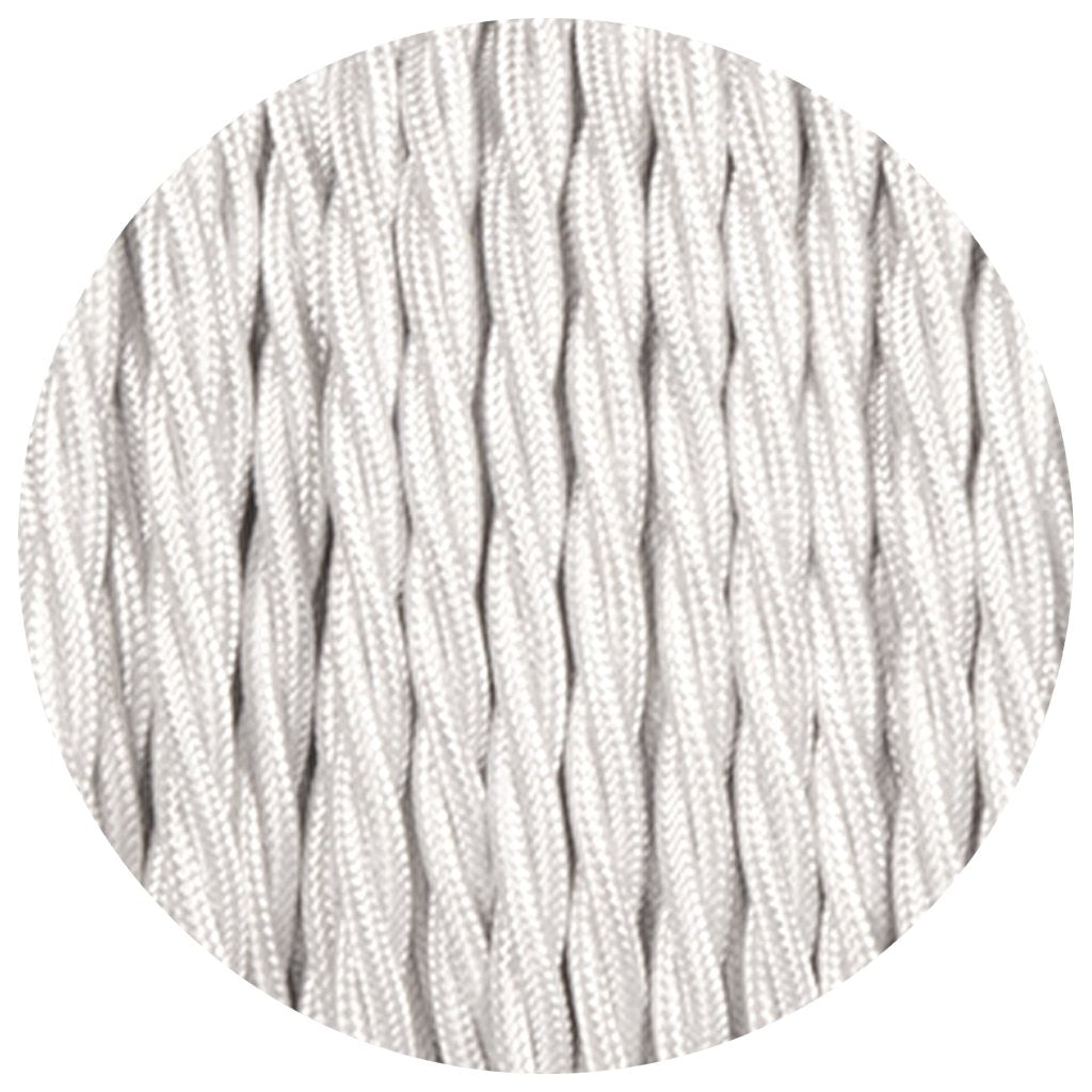 Textilkabel 3 Adrig Lampenkabel 0.75mm², Geflochten, Weiß