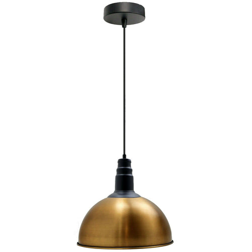 Lampada a sospensione in ottone giallo | paralume a cupola | E27 | 95 cm~1361