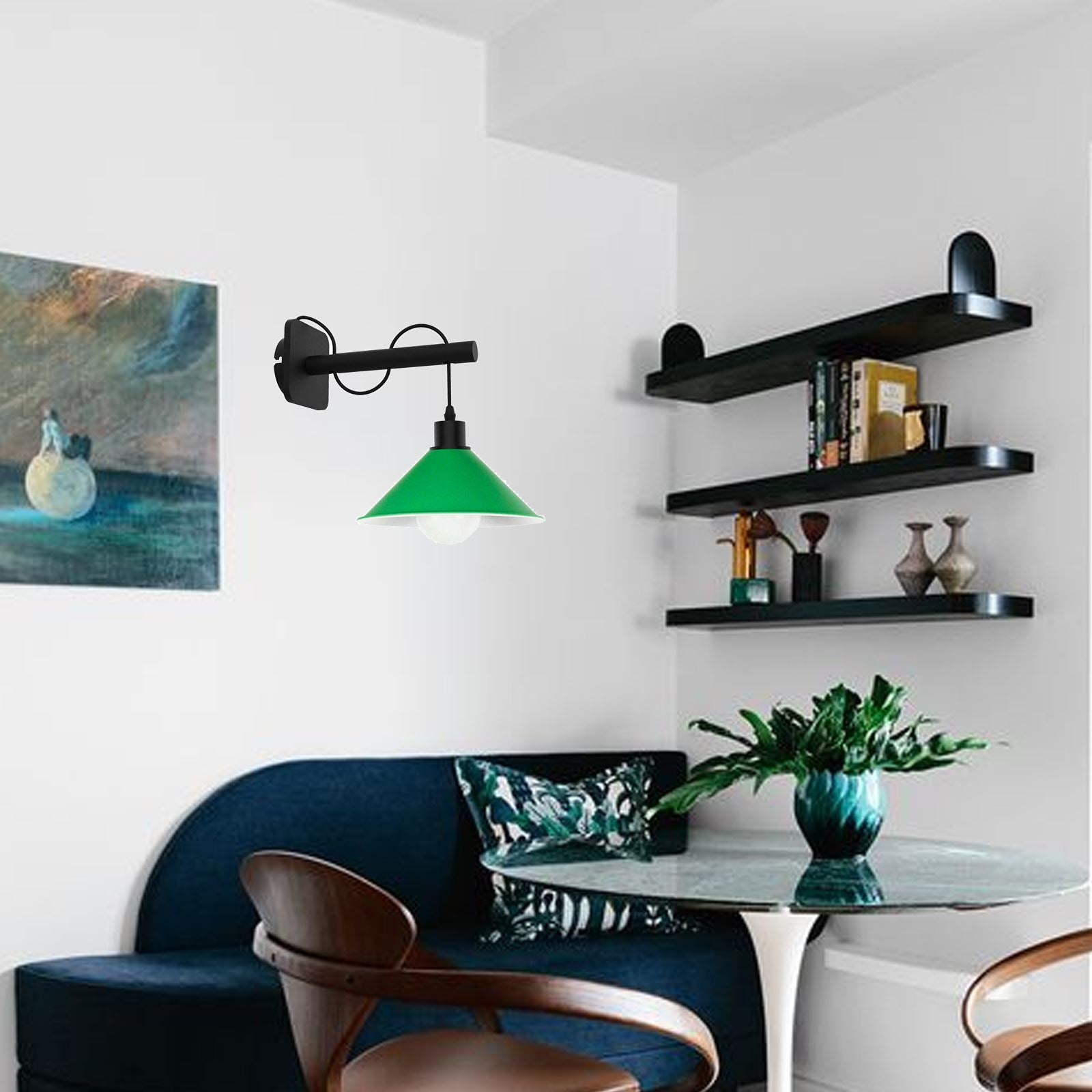 Neue moderne Retro-grüne Kegelförmige Metallwandleuchte Lampe Schlafzimmer Wohnzimmer Wohnkultur