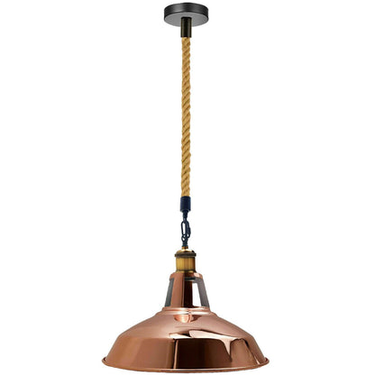 Roségold Moderner Lampenschirm im Retro-Stil (Metall und Hanf)