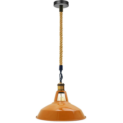 Orange Lampenschirm im Retro-Stil (Metall und Hanf)