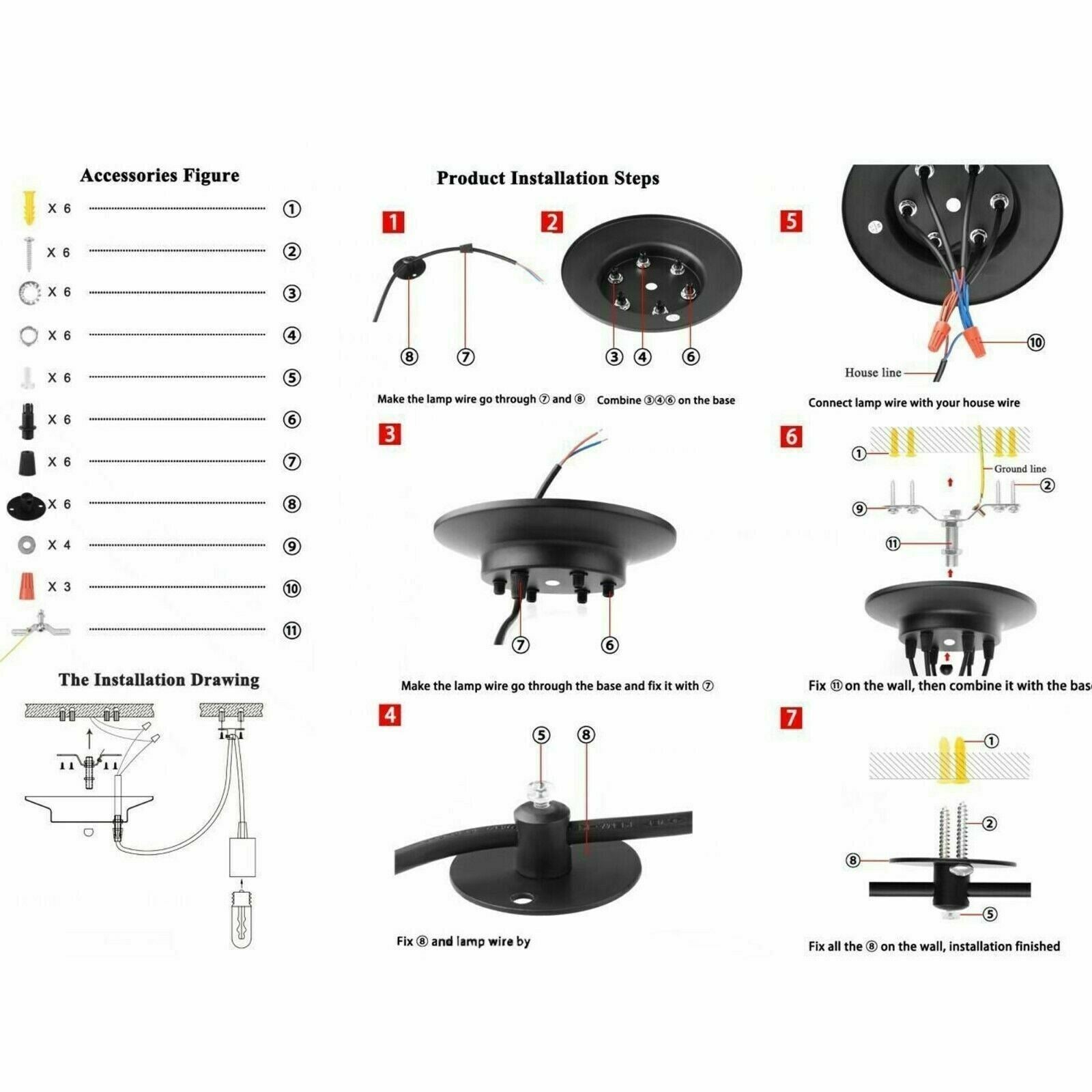 Spinnenlampe Decke Loft Stil Pendelleuchte 8 Flammig