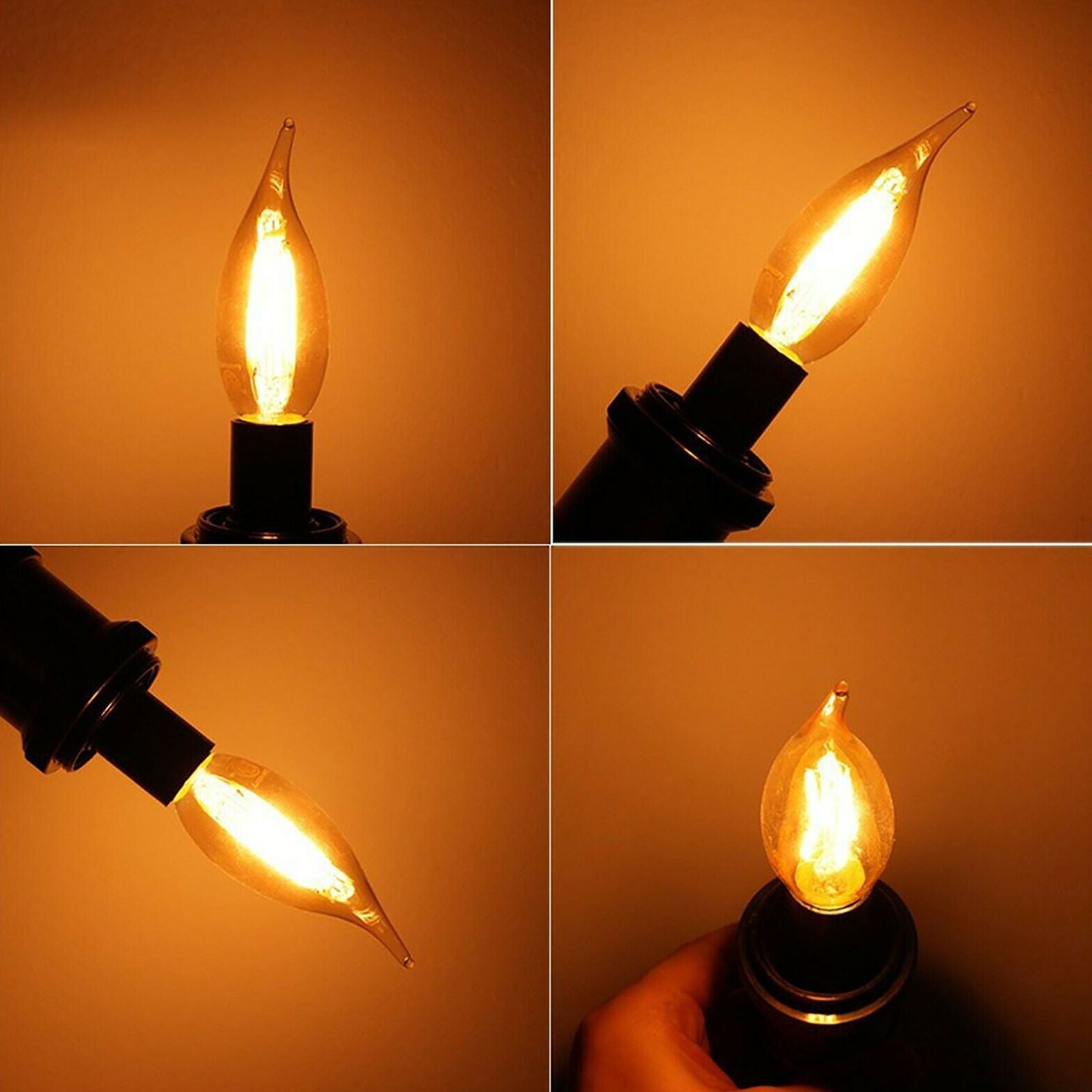 Vintage Retro Edison Filament Bernstein 1/3/5 Pack C35 Dimmbare Flamme E14 60W Glühbirnen