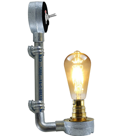 Industrielles modernes Vintage Retro galvanisiertes Rohr Wandleuchte B22 Lampenbefestigung Rohrbeleuchtung LEDSone DE