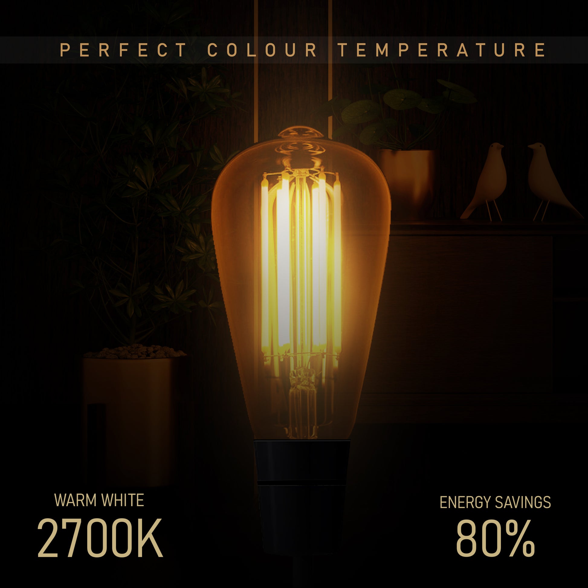 E27 ST64 Vintage LED dimmbare Glühbirnen, 6 W Edison-Glühbirne, 2700 K warmweiß, bernsteinfarbene, energiesparende dekorative Glühbirnen im Retro-Stil