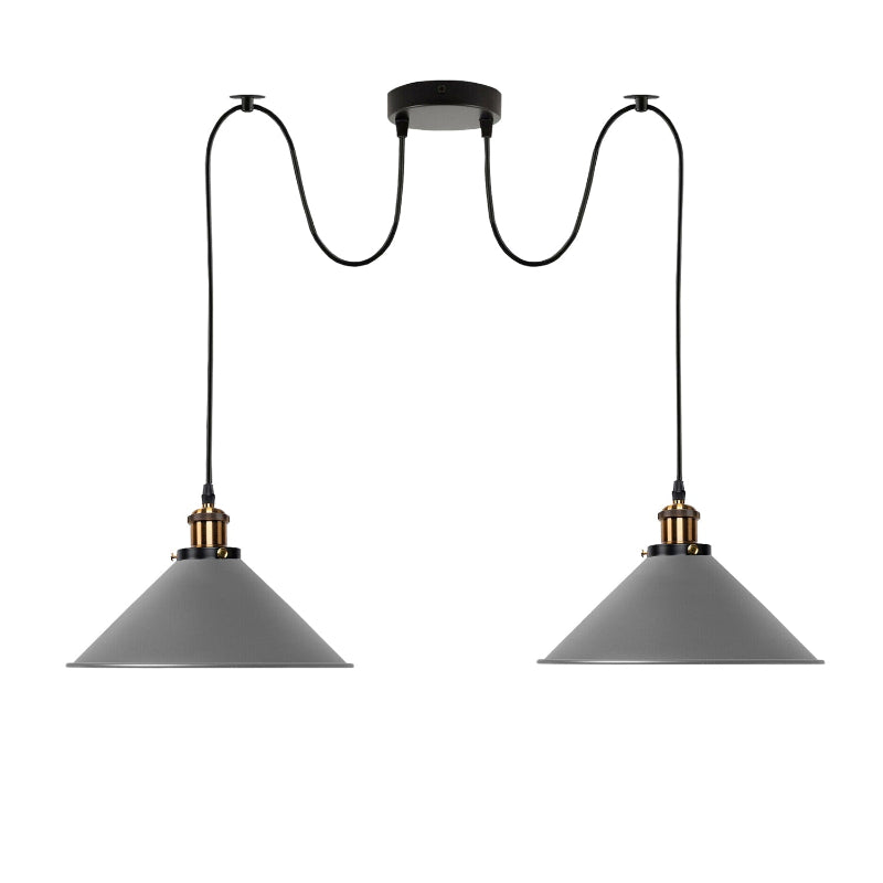 Stabile Kegellampe aus Metall mit E27-Fassung, ⌀22 cm und 17 cm Höhe, perfekt für Esszimmer oder Küche, Kabel verstellbar

