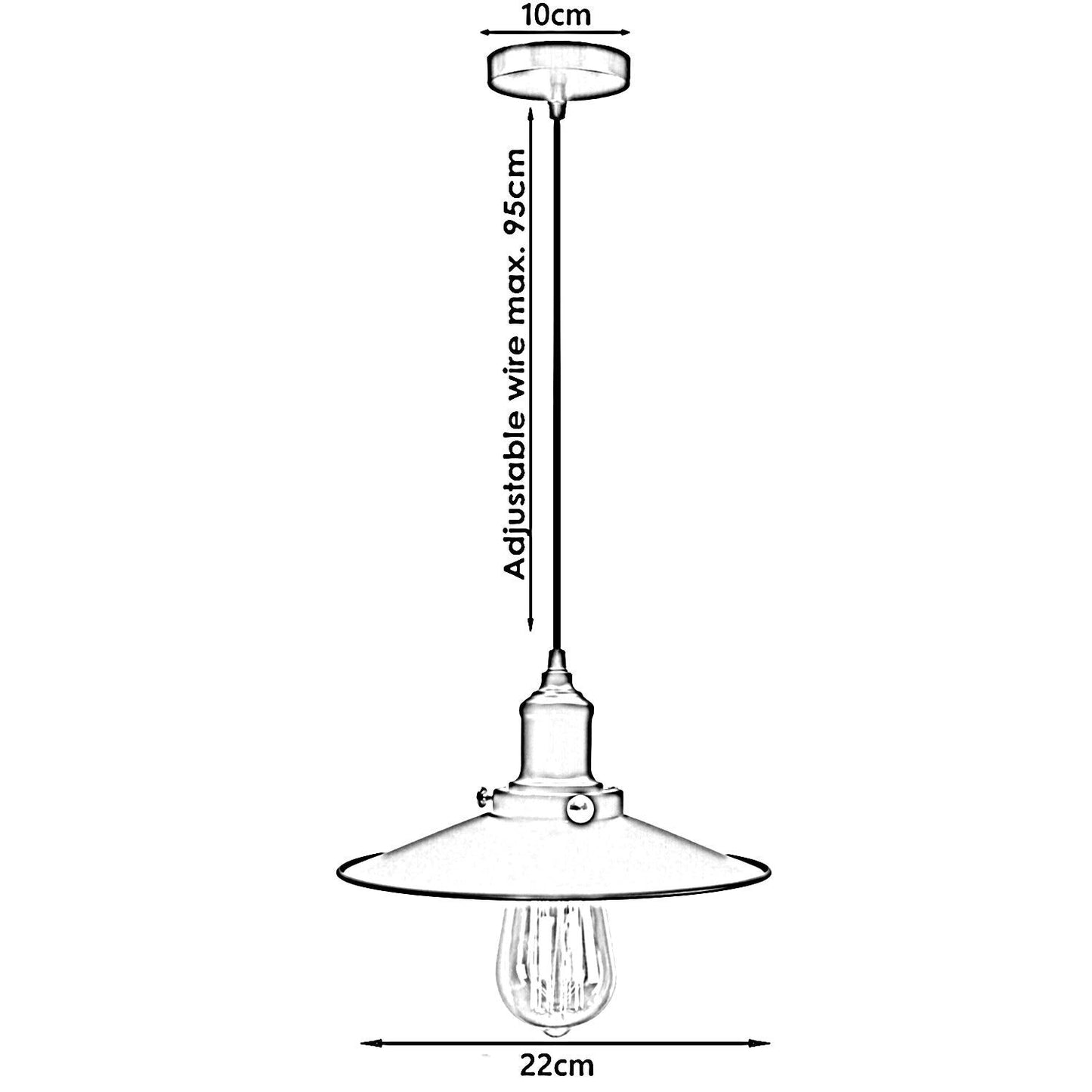 Retro Industriedesign Vintage Flachschirm Deckenlampe hängende Pendelleuchte