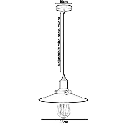 Retro Industriedesign Vintage Flachschirm Deckenlampe hängende Pendelleuchte