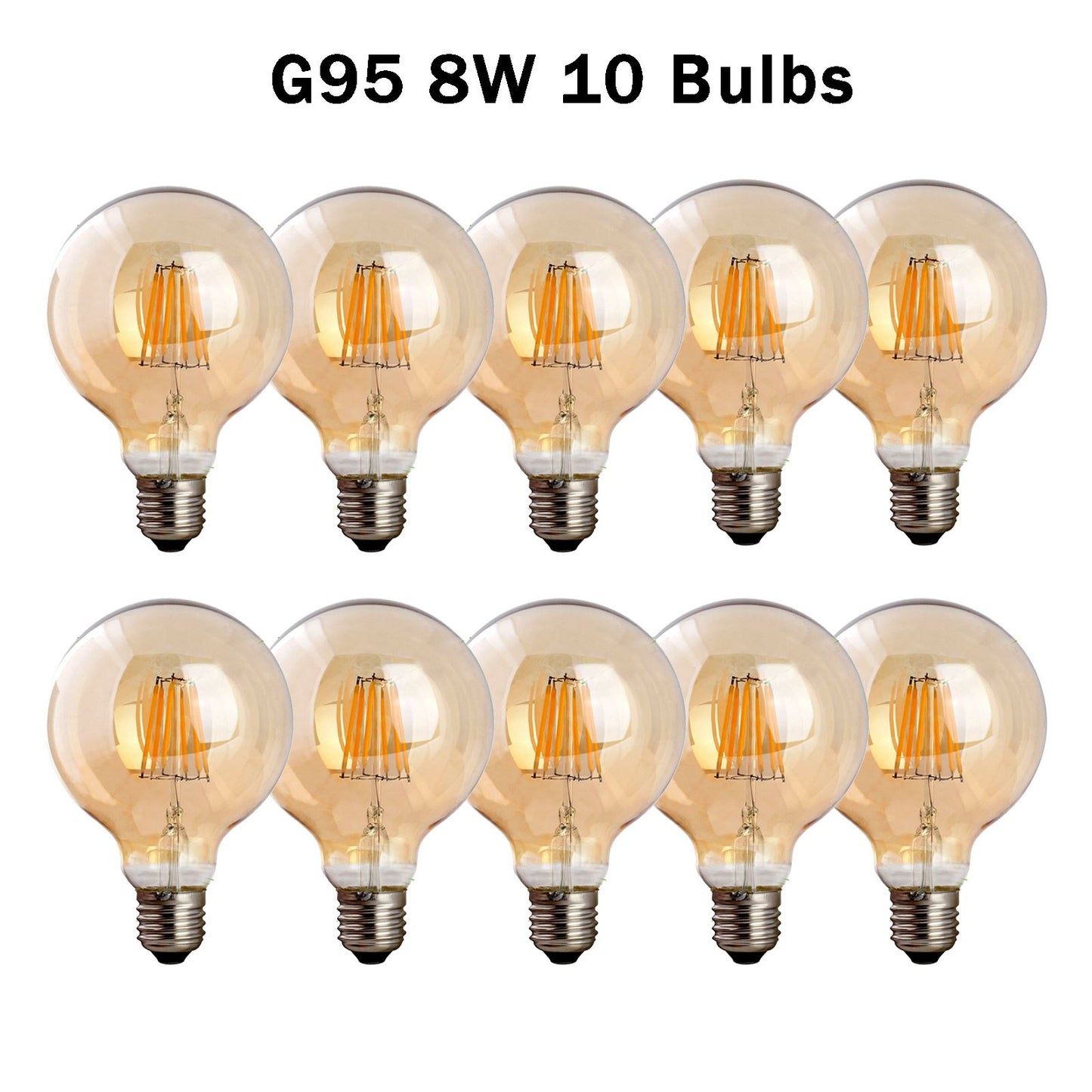 G95 LED Glühbirne Vintage E27 Edison Retro Dekoration 8W Glühbirne Warmweiß