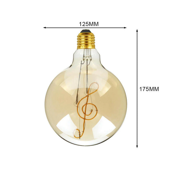 Indestrial Vintage Antik-Stil Edison LED Soft Light Music G125 4W E27 Glühbirne in Kugelform
