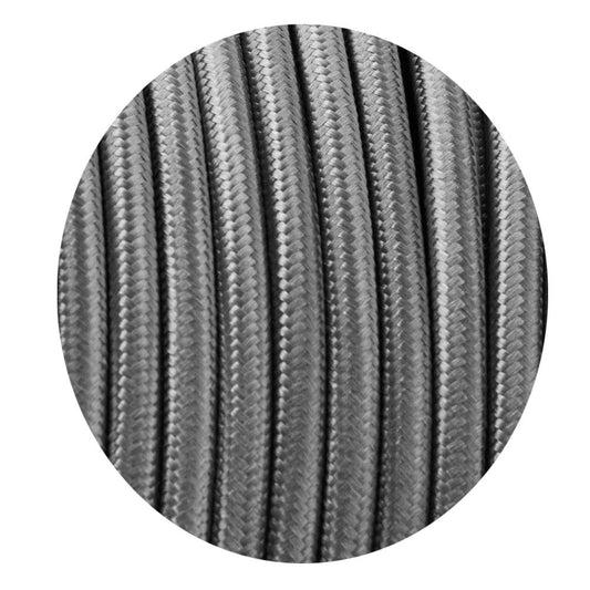 Textilkabel 2 Adrig Lampenkabel Stoffkabel 0.75mm², Rund, Grau