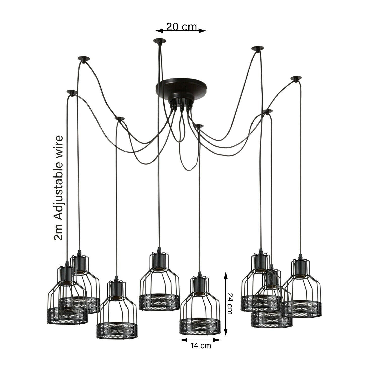 Spinnenlampe Pendelleuchte 2-flammig Schlafzimmer