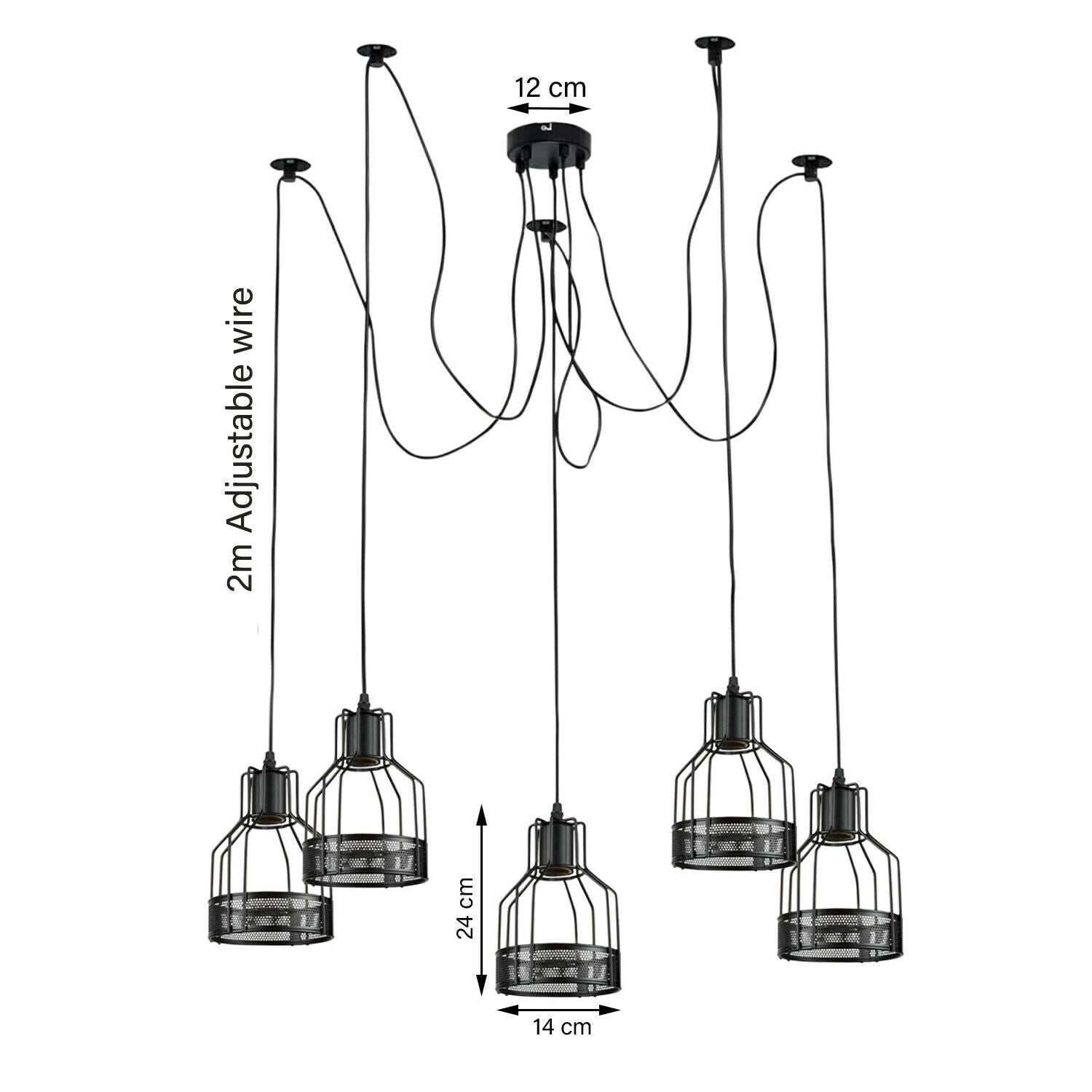Spinnenlampe Pendelleuchte 2-flammig Schlafzimmer