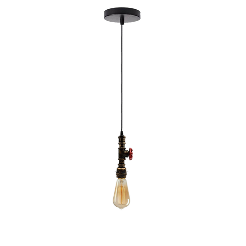 Lampada a sospensione da soffitto moderna in stile industriale vintage con tubi in rame spazzolato ~2319