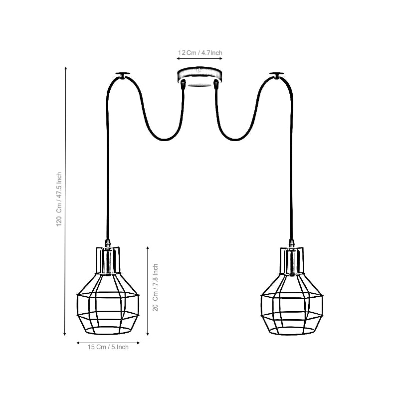 2-flammige Hängeleuchte im angesagten Industriedesign mit edlem Finish, perfekt für moderne Räume.