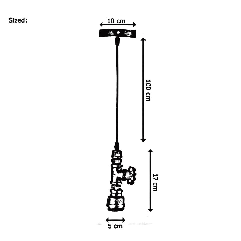 Industrielle Pendelleuchte aus Wasserrohr mit modernem Design, Ø17 cm