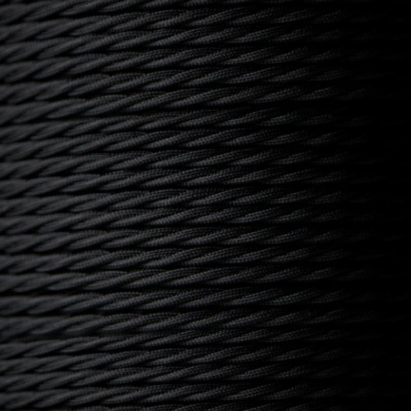 Kabelanschluss an einer Pendelleuchte mit schwarzem 2-adrigem Kabel
