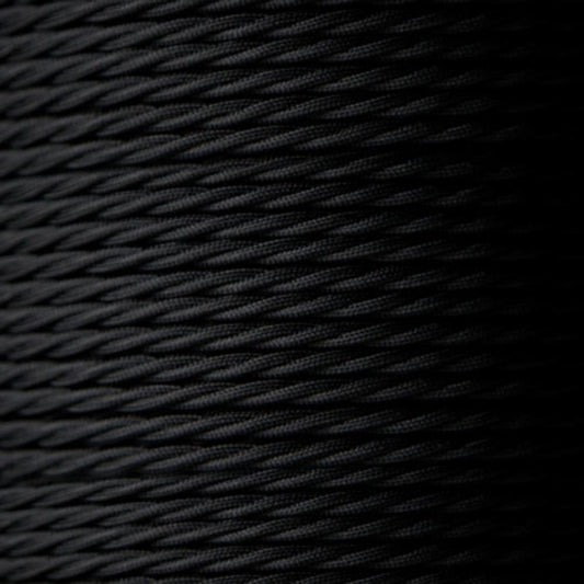 Kabelanschluss an einer Pendelleuchte mit schwarzem 2-adrigem Kabel