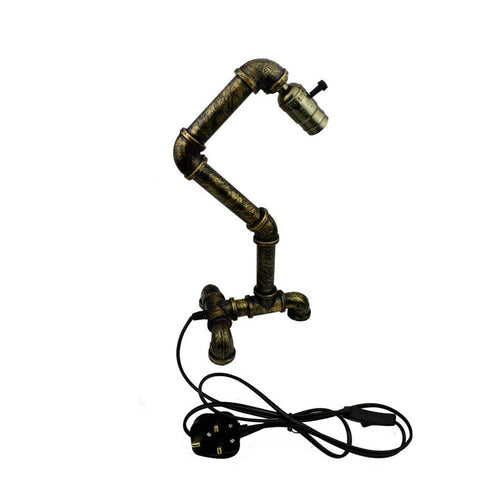 Tischlampe aus Kupferrohr E27 Vintage Industrie Stil~1250