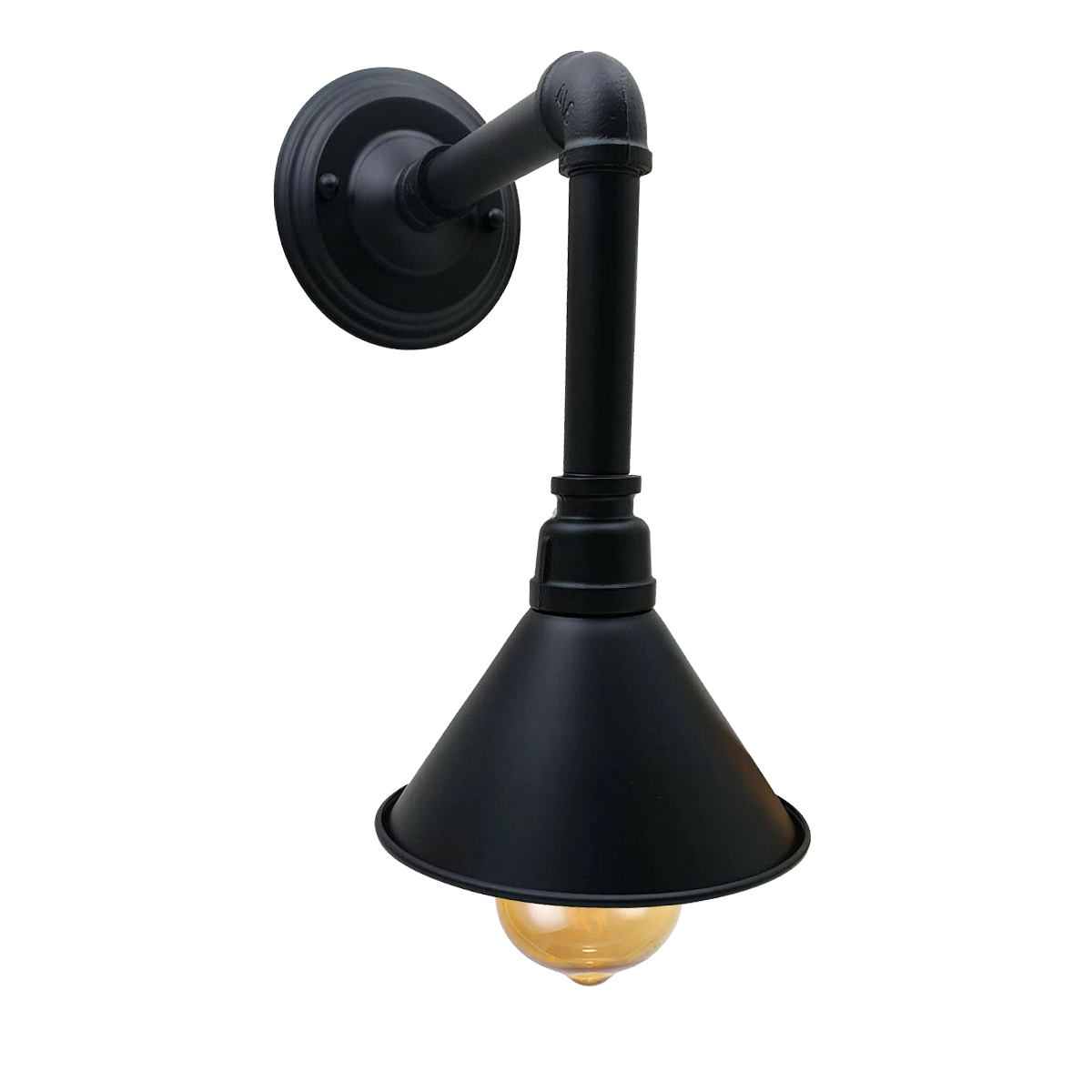LED Wandleuchte schwarze Lampe aus Rohren 