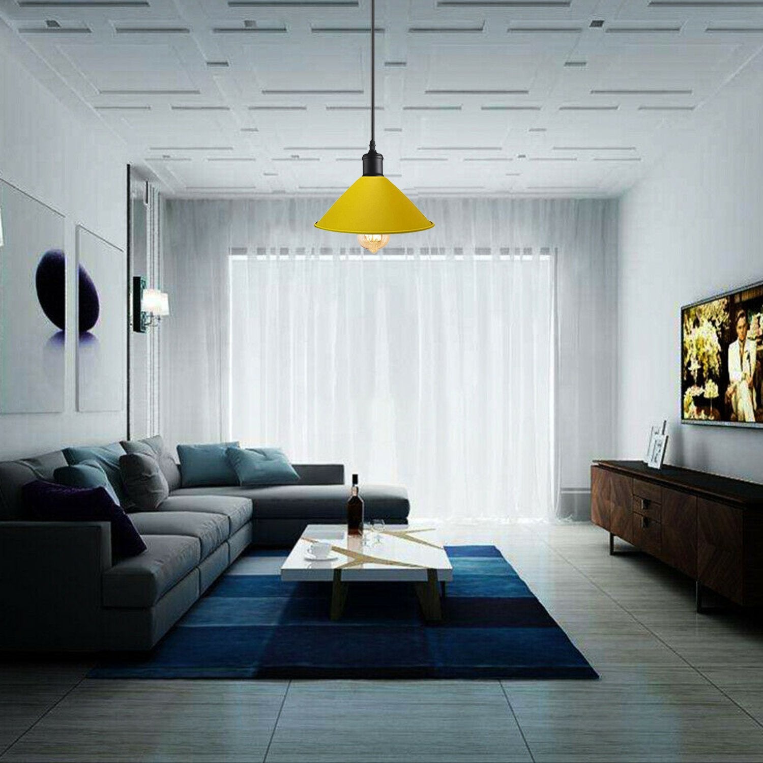 moderne Wohnzimmer Pendelleuchte aus Metall