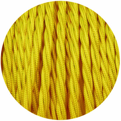 Textilkabel Lampenkabel Stoffkabel 2x0.75mm², Geflochten, Gelb