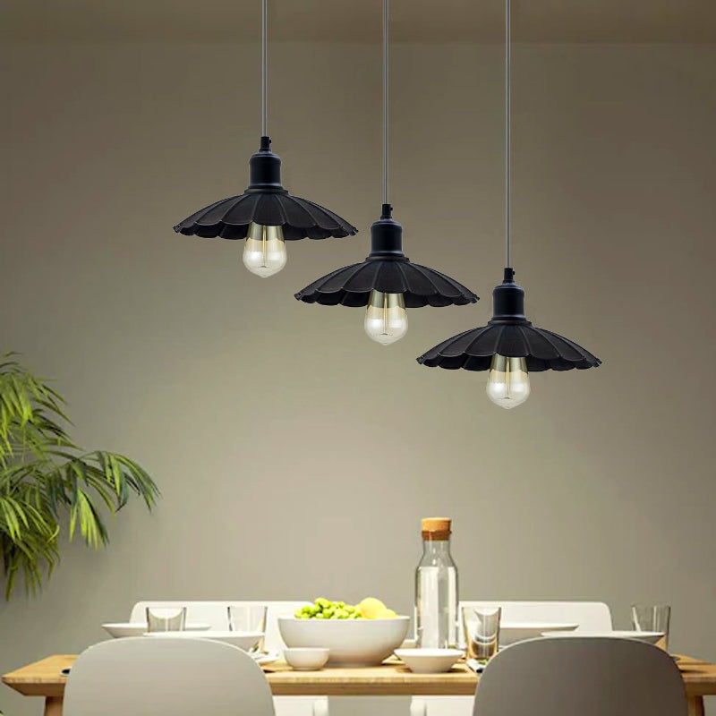 Pendelleuchte im Vintage-Stil in Schwarz