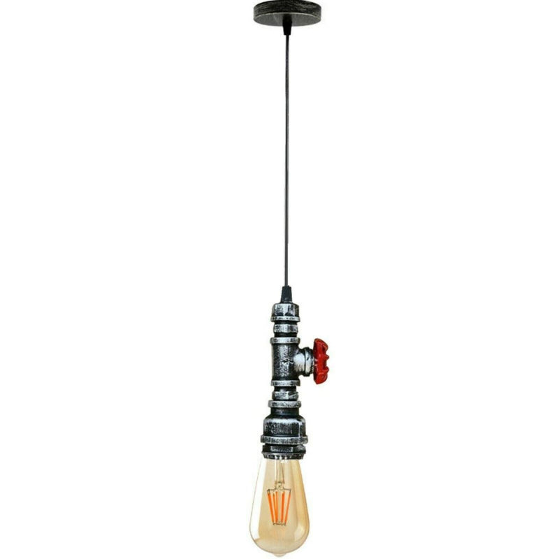 Industrielle Pendelleuchte aus Wasserrohr mit Ø17 cm Schirm für gemütliches Licht