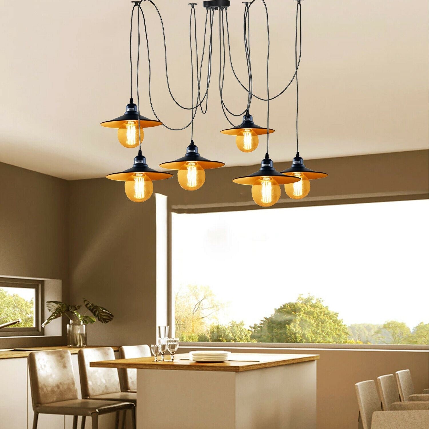 Spinnenlampe Decke 6 Flamig Wohnzimmerbeleuchtung 