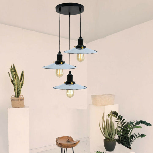 Moderne Pendelleuchte 3 Flammig  Gelbes Messing Lampenschirm~1656