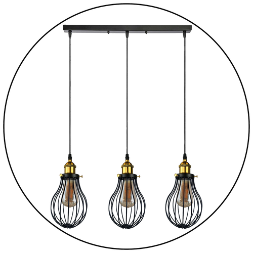 Lampada da soffitto a 3 vie per lampade a sospensione, luce decorativa a gabbia~1873