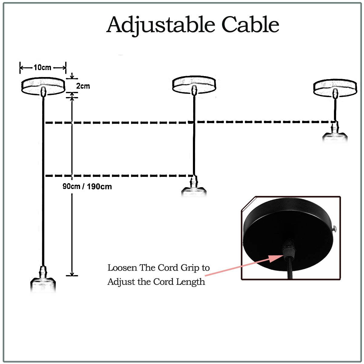 Hängelampe Pendelleuchte 3 adriges rund kabel E27 