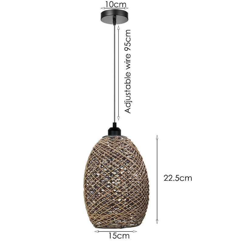 Handgemachter Rattan-Lampenschirm, natürliches Material.