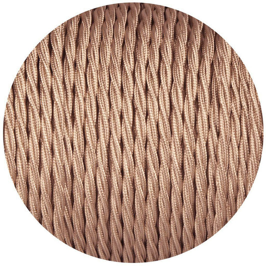 Textilkabel Lampenkabel Stoffkabel 2x0.75mm², Rund, Roségold