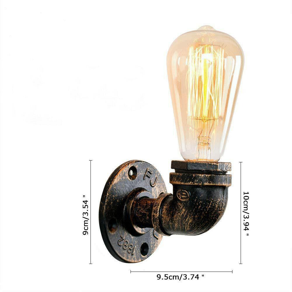 E27 Industrial Retro Style Light Steampunk Wandleuchte Wasserpfeifenlampe Kupfer gebürstet LEDSone DE
