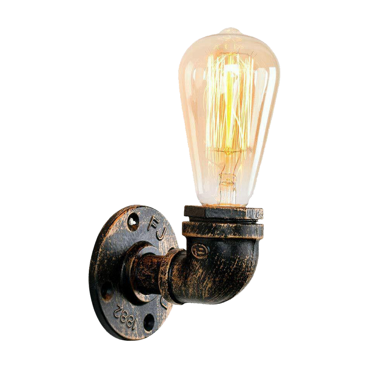 E27 Industrial Retro Style Light Steampunk Wandleuchte Wasserpfeifenlampe Kupfer gebürstet LEDSone DE