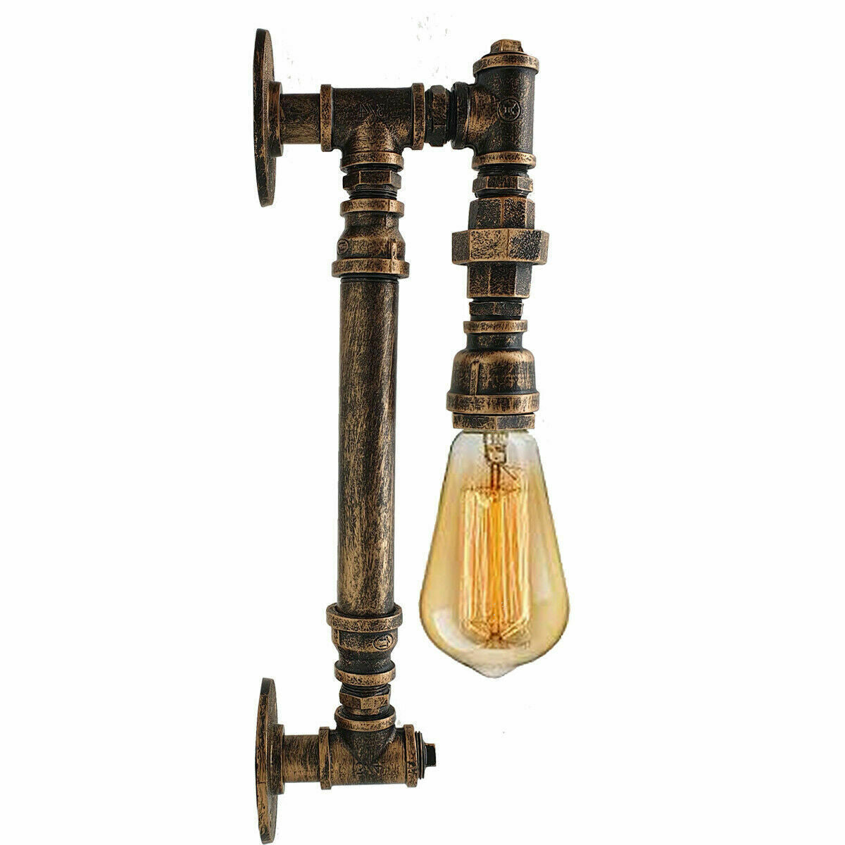 Moderne Vintage industrielle L-Form Rohrbeleuchtung mit E27 Schraubbirne LEDSone DE-13