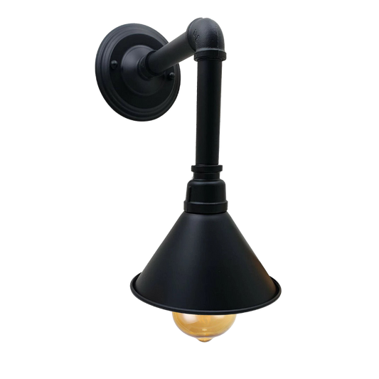 Industrielle Rohrwandlampe in Schwarz – modern, funktional, stilvoll